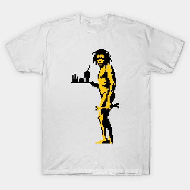 Fast-food Caveman by Banksy in pixel T-Shirt by 8bitbaba